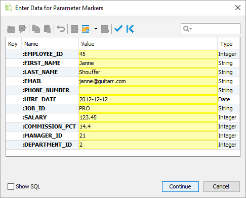 namedParameterMarkers
