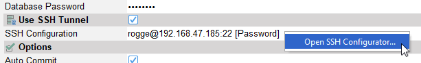 Editing SSH configuration in DbVisualizer