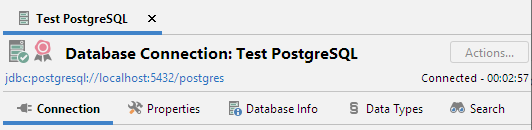 Details of established database connection through SSH in DbVisualizer