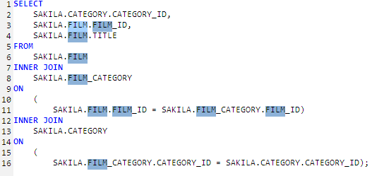 Highlighted Matches in SQL Commander