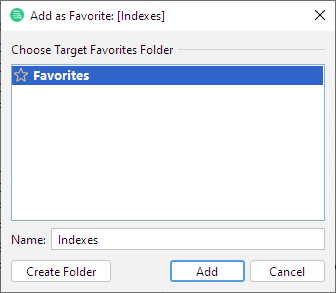 The Add to Favorite right-click menu operation dialog