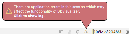 Red Balloon Log Errors in DbVisualizer