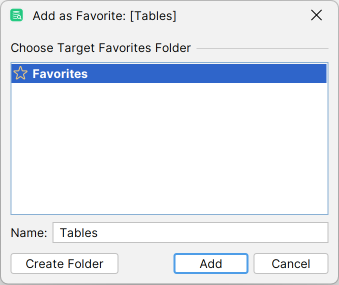 Screenshot of Add to Favorite option in the menu