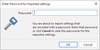Entering import password in DbVisualizer