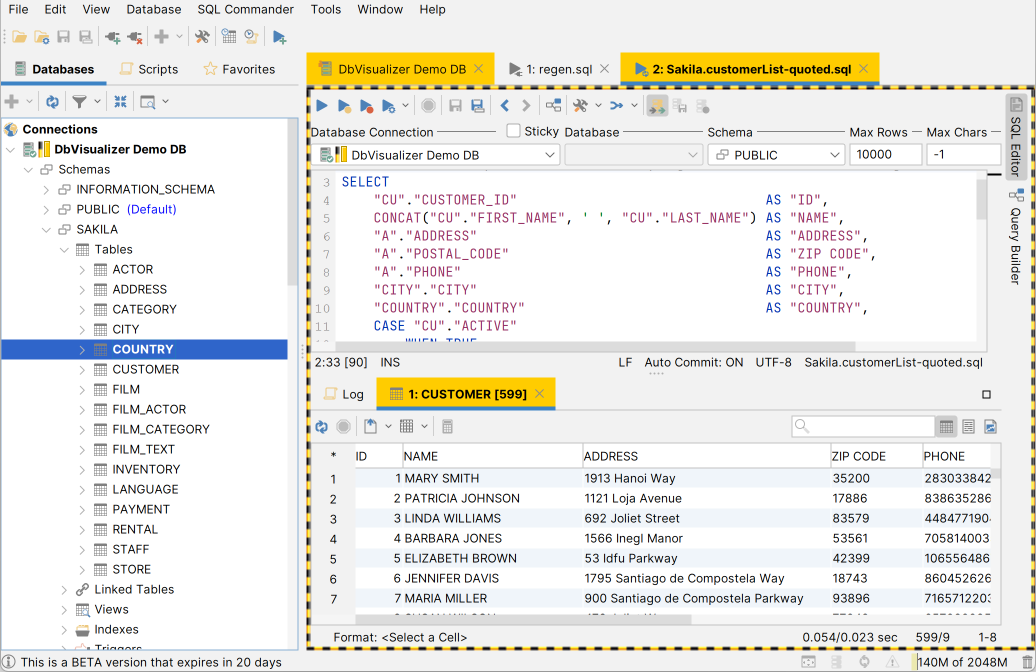 User interface showing tab colors and borders