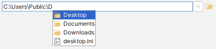 Screenshot demonstrating the auto complete feature of the file chooser field in DbVisualizer