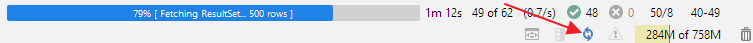 Animated indicator icon showing a running task