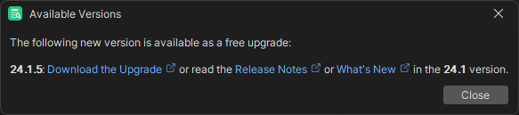 DbVisualizer update dialog