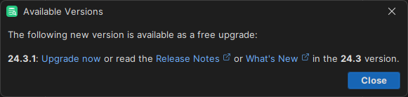 DbVisualizer update dialog