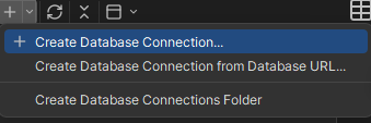 Create Database Connection interface
