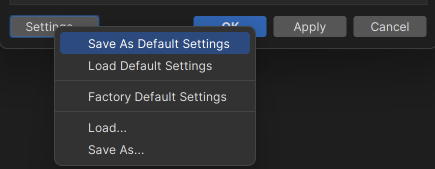 Save or Load Preferences Dialog Window