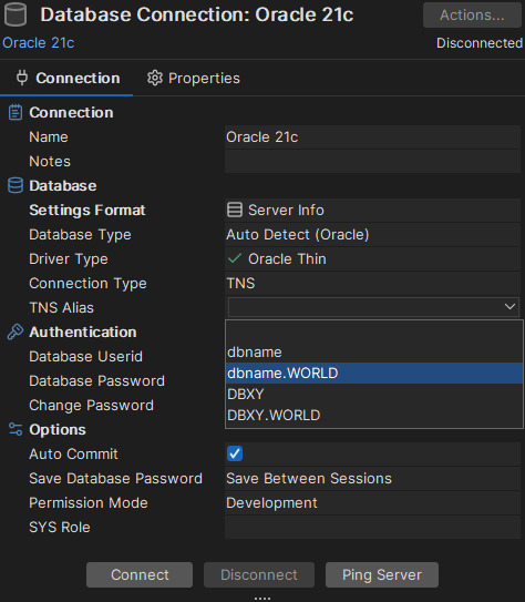 Oracle TNS Names setup step