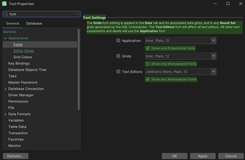 Screenshot of the Search tab in the Object View
