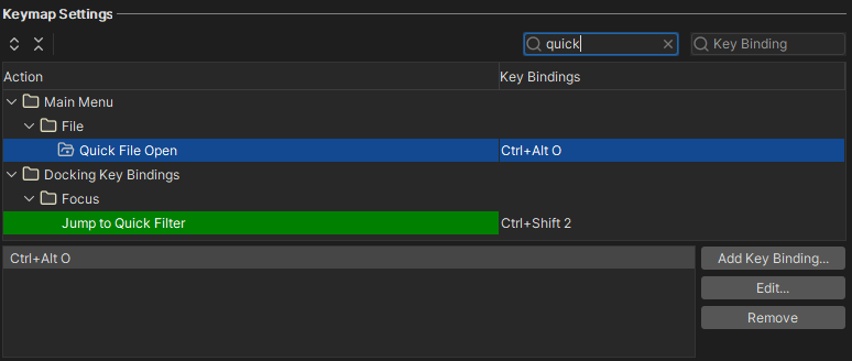 Modifying key bindings for an action in DbVisualizer