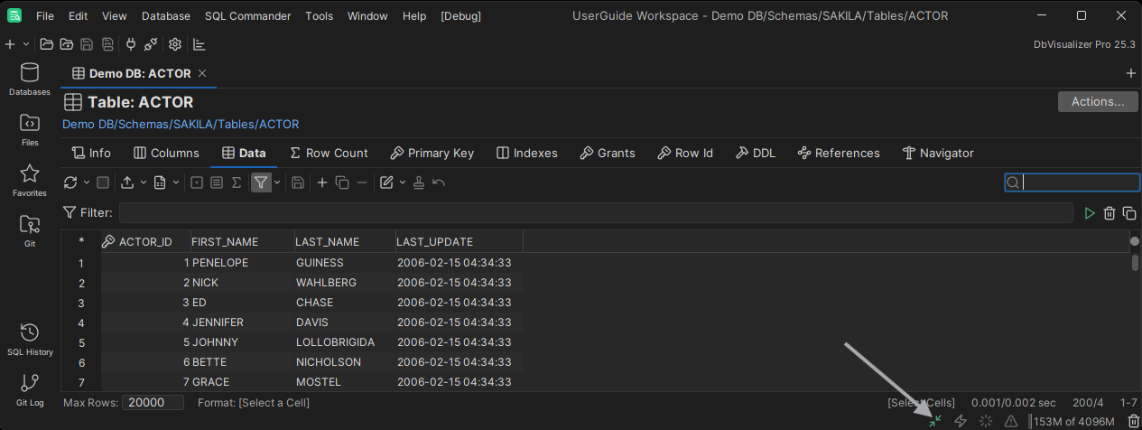 Screenshot showing Tab maximization and minimization