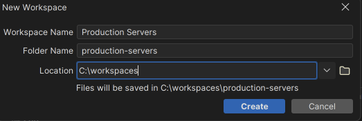 The New Workspace dialog in DbVisualizer
