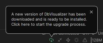 DbVisualizer update notification
