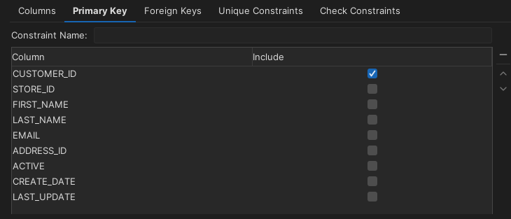 combination of columns that uniquely identifies a row in a table