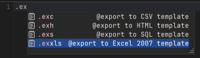 Screenshot of the template usage process