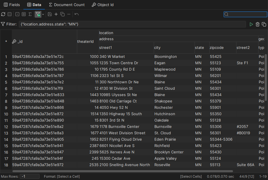 Value viewer shows the expanded value
