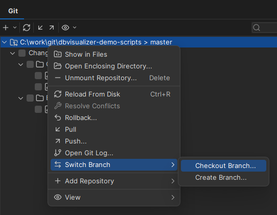 Checkout branch