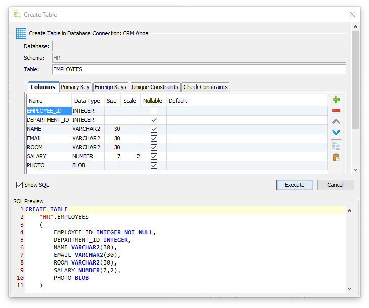 tableCreator