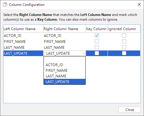 Column Configuration tool in DbVisualizer