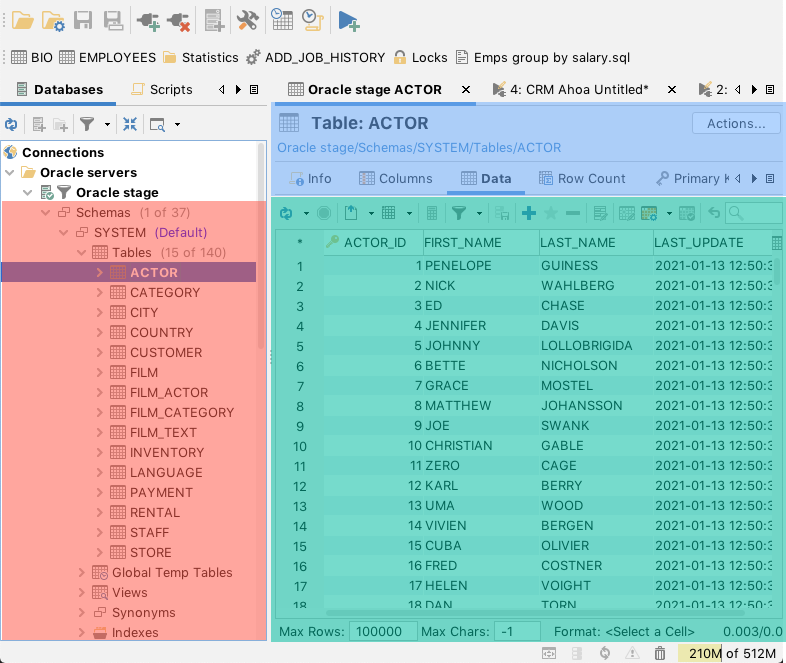 UI screenshot of DbVisualizer features