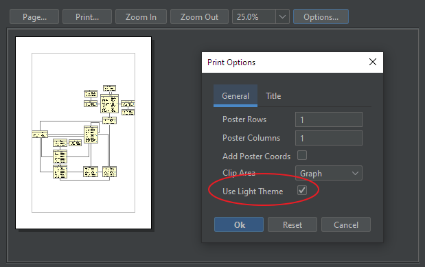Light theme option for printing a graph in DbVisualizer
