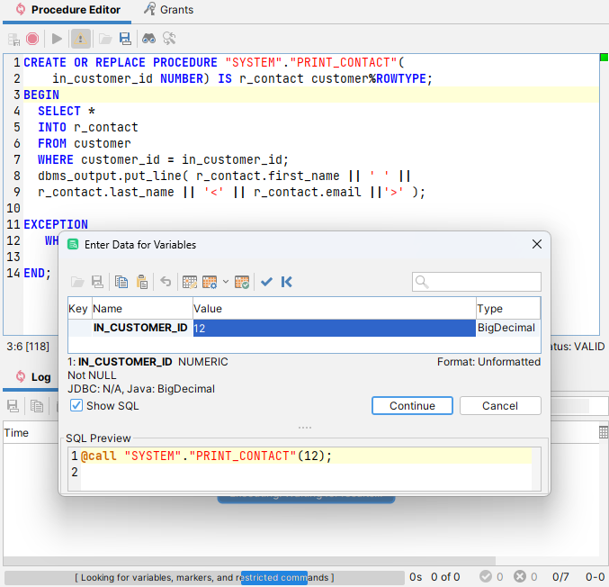 Code editor with 'Execute' button