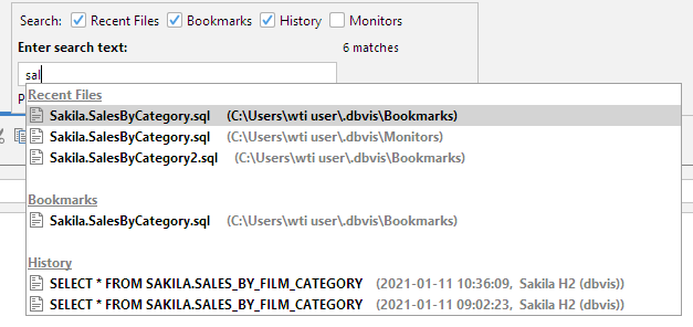 Quick File Open Feature in SQL Commander