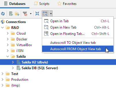 DbVisualizer autoscroll settings