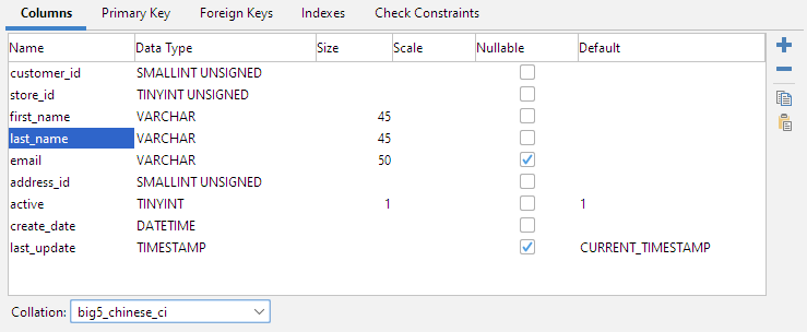 declaration of a collation for textual data