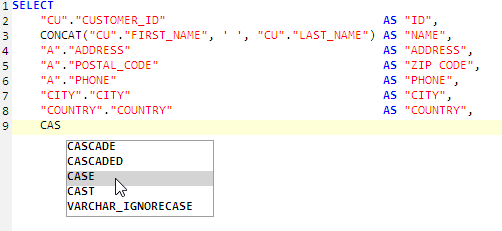 Use of auto completion feature