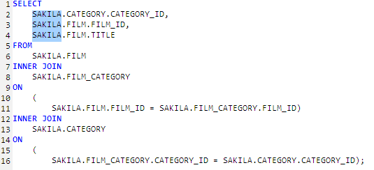 Rectangular selection in script