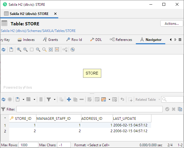 Opening the Navigator in DbVisualizer