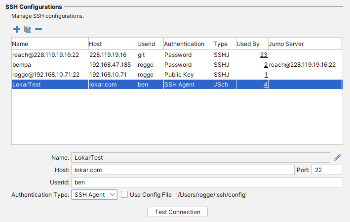 SSH agent authentication setup