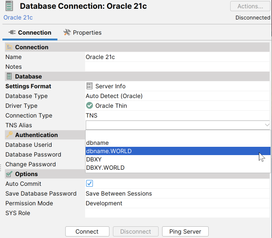 Oracle TNS Names setup step