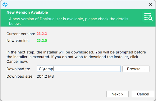 Instructions for upgrading DbVisualizer
