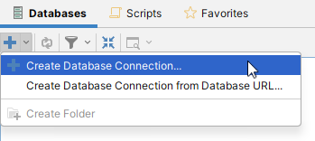 Database creation via main menu