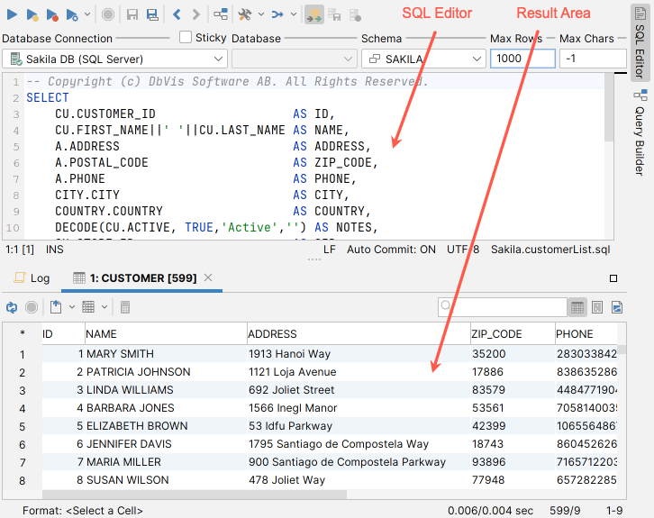 Screenshot of New SQL Commander button