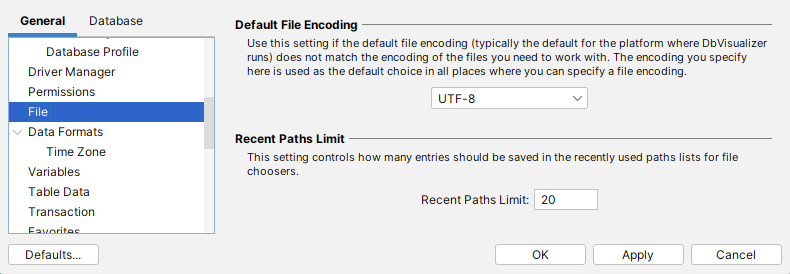 Setting up UTF-8 encoding for SQL Server connections in DbVisualizer