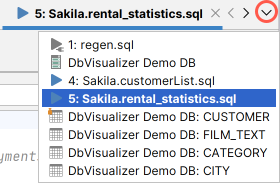 Screenshot of the list icon to view all open tabs