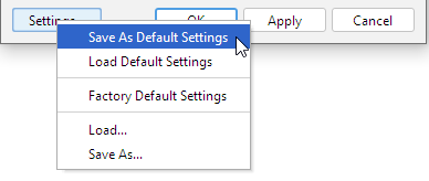 Save or Load Preferences Dialog Window