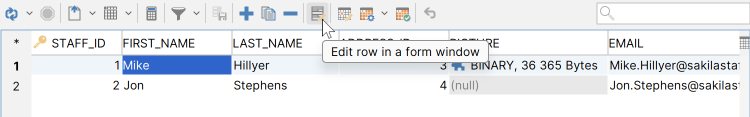Example of form editor