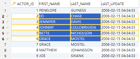 Pasting block into the selected region