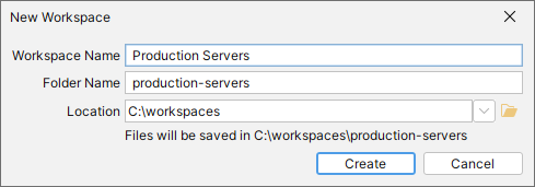 The New Workspace dialog in DbVisualizer