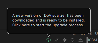 DbVisualizer update notification