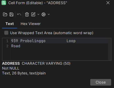 Example of text editor