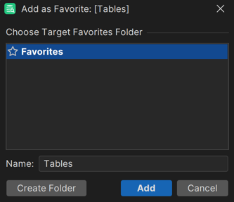 Screenshot of Add to Favorite option in the menu